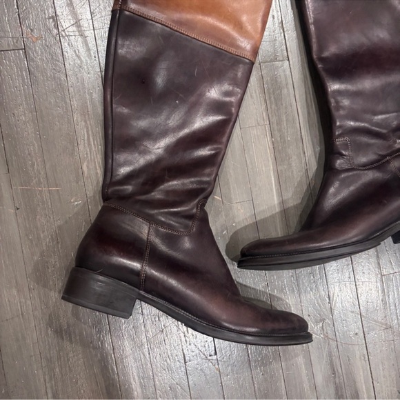 Brown Leather Heeled Boots - Picture 2 of 7